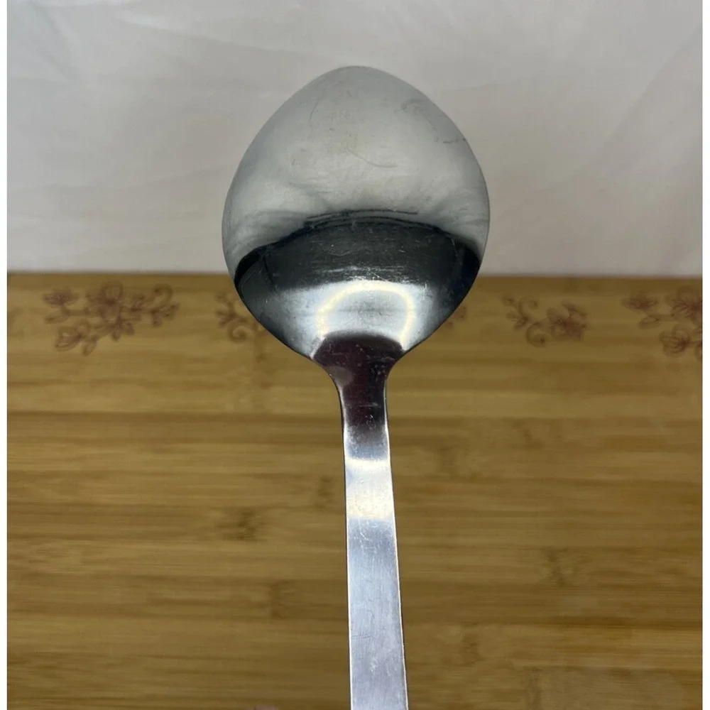 Stainless Steel Cooking/Serving Spoon Black Plastic Handle - 13‎ inches